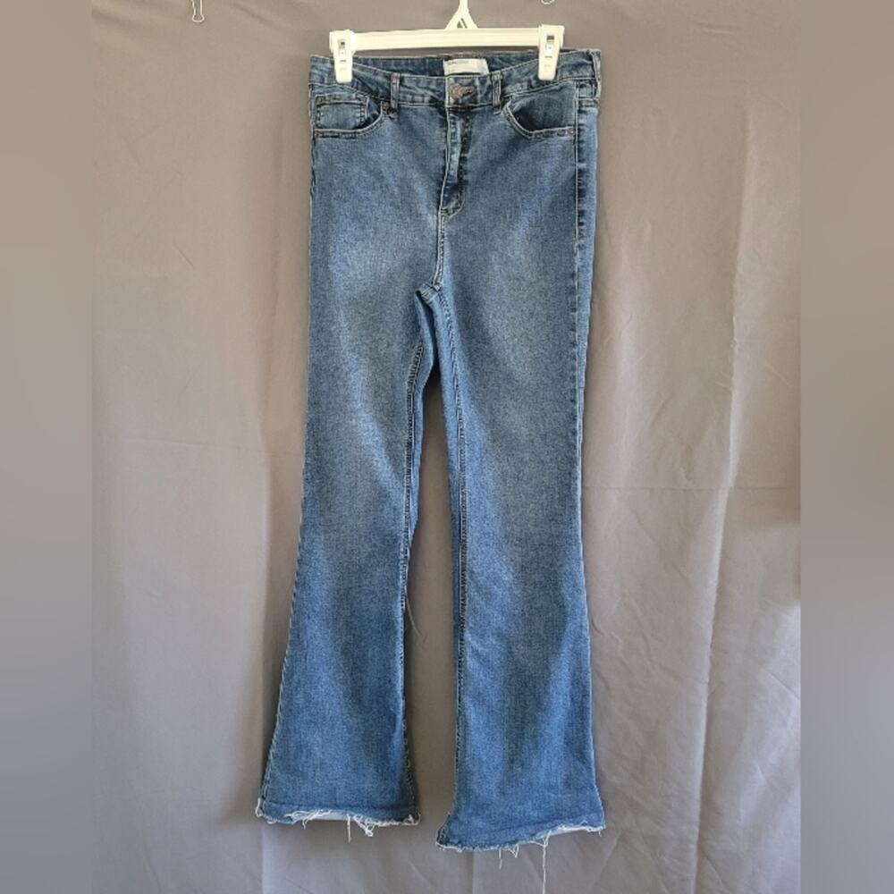 Garage Denim Women's High Rise Flare Jeans Light Blue Wash, Size 11